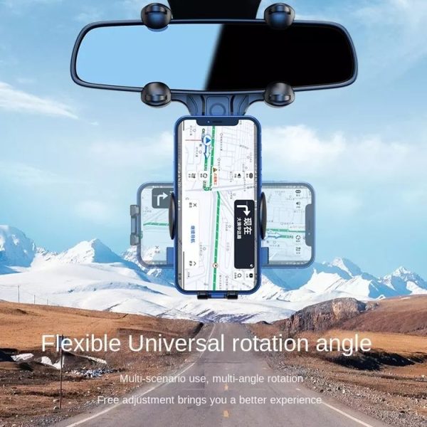 R004 Rearview Mirror 360 Rotatable Retractable Car Phone Holder - Image 6