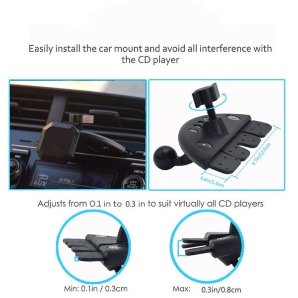 CD008 360 Degree Strong Magnet Car CD Slot Magnetic Cell Phone Mount Holder - Image 5