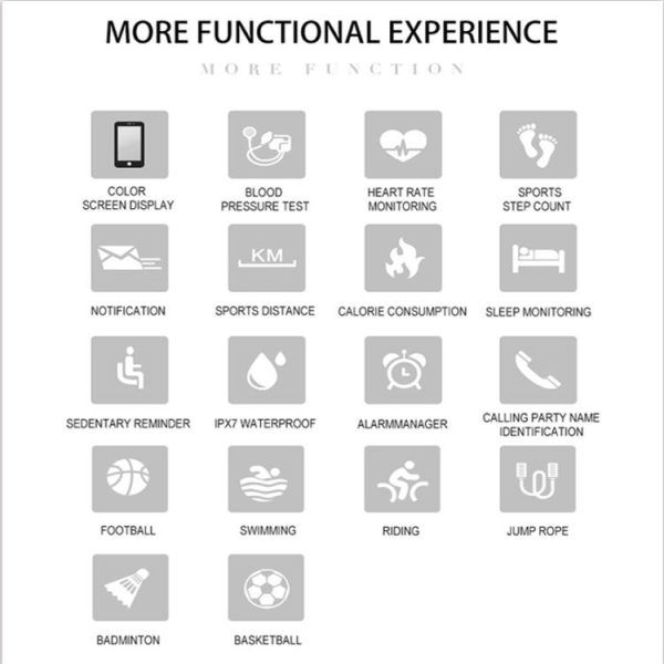 Z6 0.96 inch TFT Color Screen Smartwatch IPX7 Waterproof, Support Call Reminder / Heart Rate Monitoring / Blood Pressure Monitoring / Sleep Monitoring / Sedentary Reminder (Blue) - Image 6