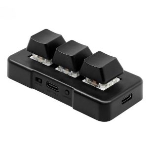 MK321BT Bluetooth 5.1 3 Keys Custom Keys Game Office PS Clip Macro Programming Keypad (Black)
