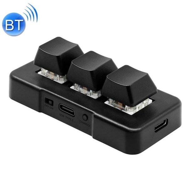 MK321BT Bluetooth 5.1 3 Keys Custom Keys Game Office PS Clip Macro Programming Keypad (Black) - Image 2