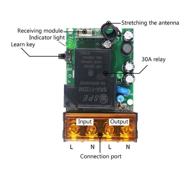 AC 220V 30A Channel High Power Low Consumption Universal Industrial Lifter Control Wireless Remote Controller Switch - Image 5