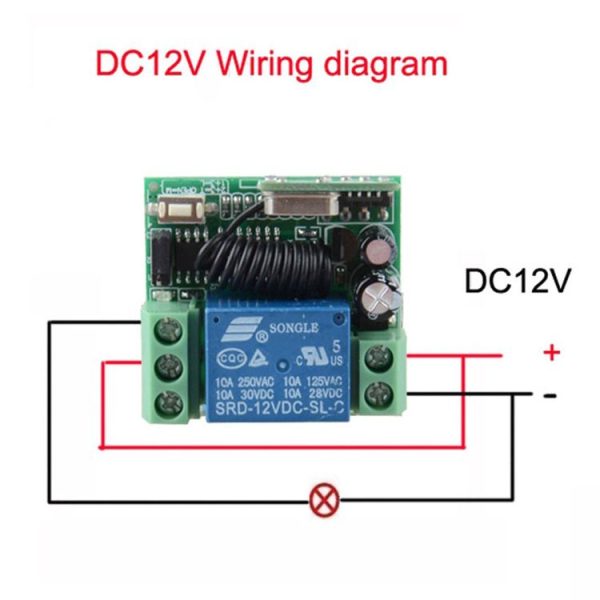 12V 10A RF Wireless Remote Control Switch 1CH Relay Receiver - Image 8