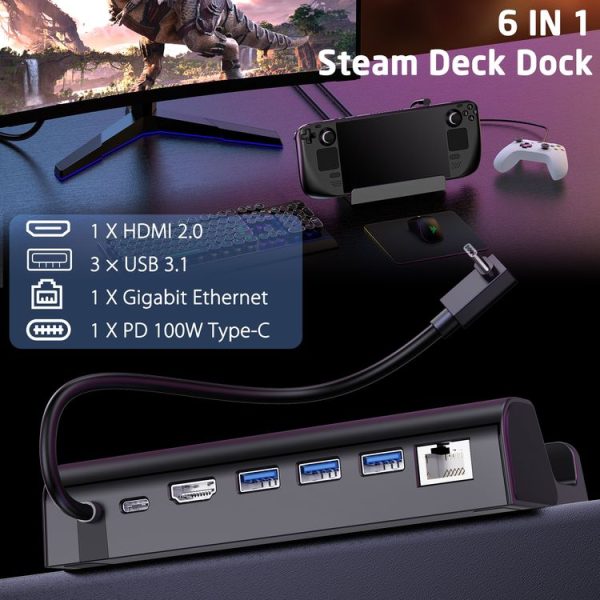 Steam Deck Expansion Dock Charging Dock Charging Dock HDMI Gigabit Network Port Converter - Image 6