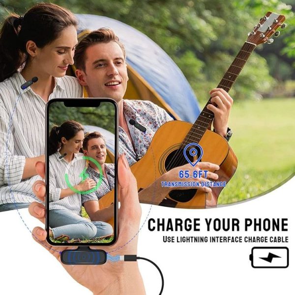 One by Two Wireless Lavalier Microphone Wireless Noise Reduction Microphone with Charging Case, Port: 8 Pin - Image 5