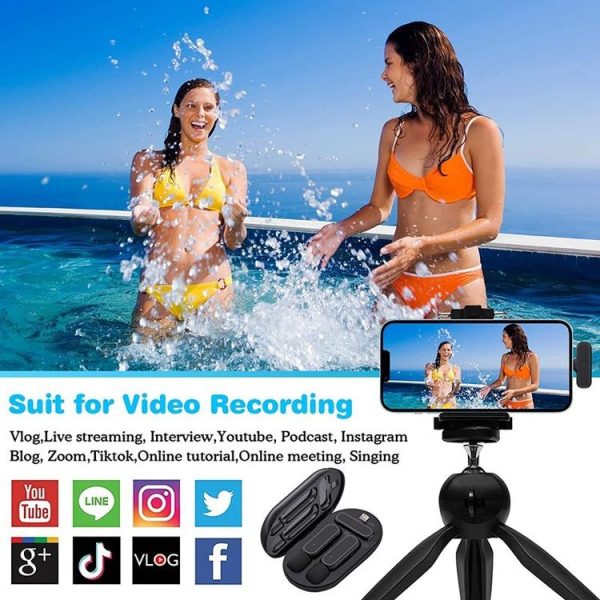 One by Two Wireless Lavalier Microphone Wireless Noise Reduction Microphone with Charging Case, Port: 8 Pin - Image 6