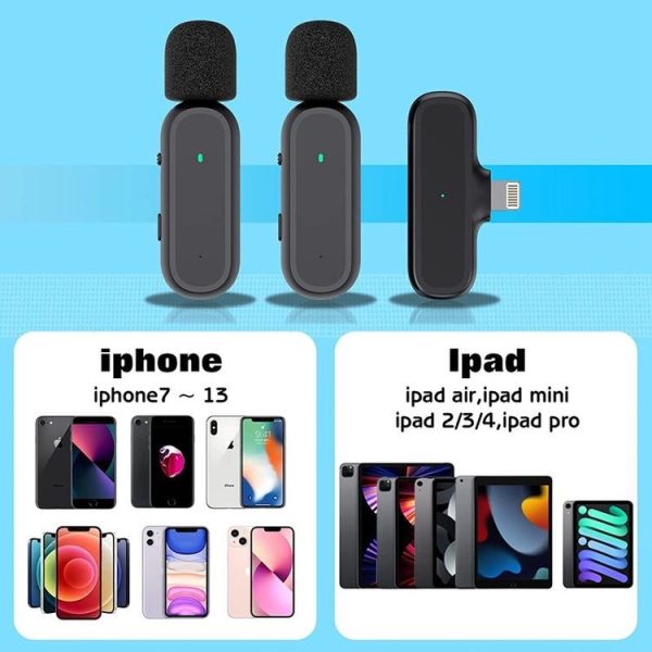 One by Two Wireless Lavalier Microphone Wireless Noise Reduction Microphone with Charging Case, Port: 8 Pin - Image 8