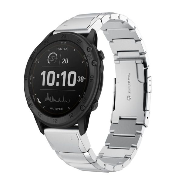 Garmin Tactix Delta 26mm Tortoise Shell Stainless Steel Watch Band (Sliver)