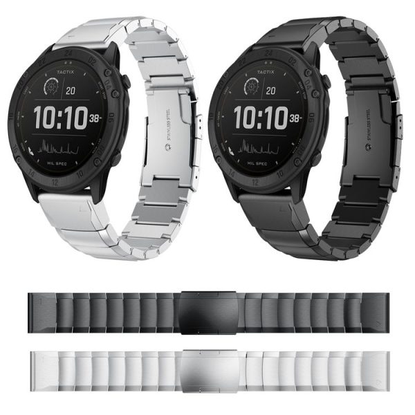 Garmin Tactix Delta 26mm Tortoise Shell Stainless Steel Watch Band (Sliver) - Image 3