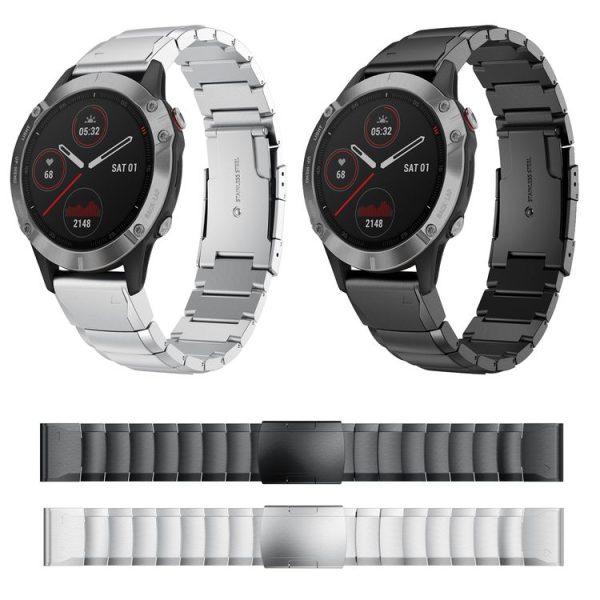 Garmin Fenix 5X Plus 26mm Tortoise Shell Stainless Steel Watch Band (Sliver) - Image 3