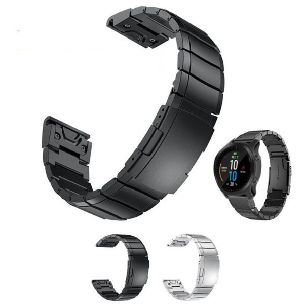 Garmin Fenix 5X Plus 26mm Tortoise Shell Stainless Steel Watch Band (Sliver) - Image 4