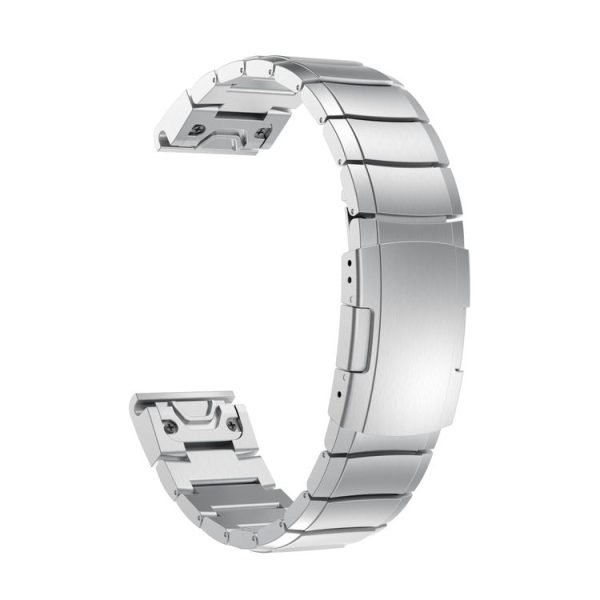 Garmin EPIX Gen 2 22mm Tortoise Shell Stainless Steel Watch Band (Silver) - Image 2