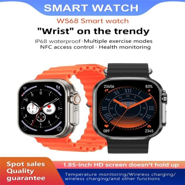 WS68 ULTRA 1.85 inch Color Screen Smart Watch, Support Heart Rate Monitoring / Blood Pressure Monitoring (Gold) - Image 4