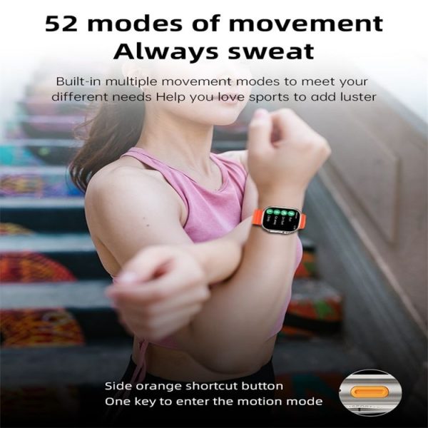WS68 ULTRA 1.85 inch Color Screen Smart Watch, Support Heart Rate Monitoring / Blood Pressure Monitoring (Gold) - Image 9