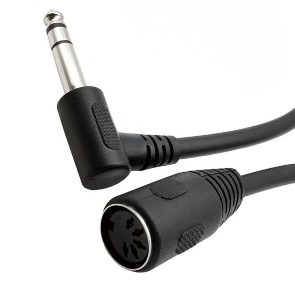 JUNSUNMAY 6.35mm 1 / 4 inch Male to Female 5 Pin MIDI Audio Stero Adapter, Cable Length: 20cm