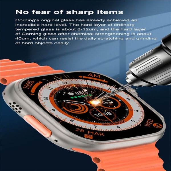 DT8 Ultra Max 2.1 inch Color Screen Smart Watch, Support Heart Rate Monitoring / Blood Pressure Monitoring (Orange) - Image 7