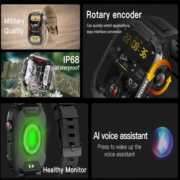MK66 1.85 inch Color Screen Smart Watch, Support Heart Rate Monitoring / Blood Pressure Monitoring (Green) - Image 5