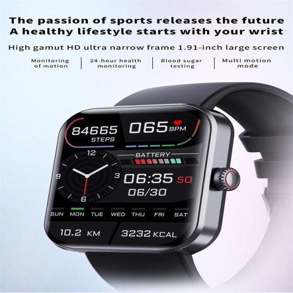 F57L 1.91 inch Color Screen Smart Watch, Support Heart Rate Monitoring / Blood Pressure Monitoring (Black) - Image 4