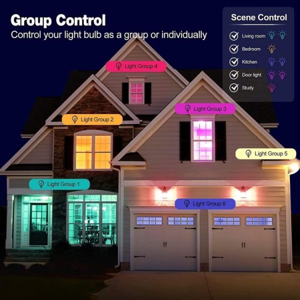 DP01 4pcs TUYA WiFi Smart Light Bulb 15W E26 E27 RGB + White + Warm White LED Bulb - Image 3