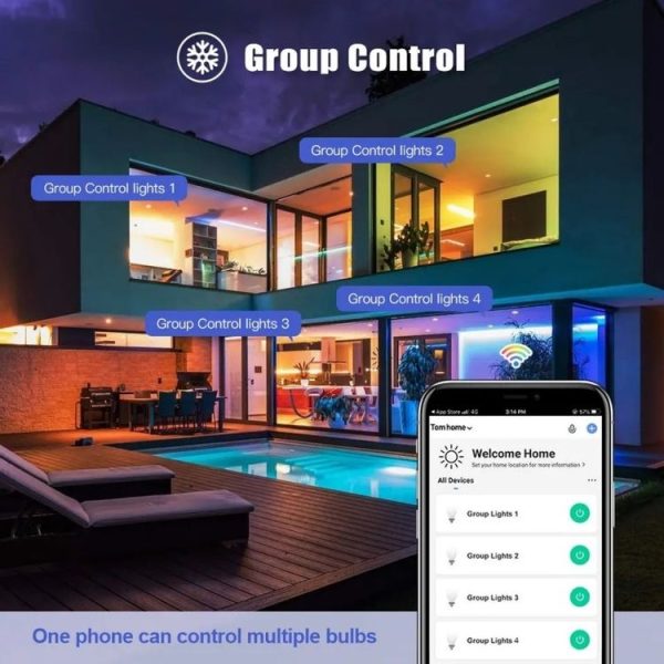 DP01 2pcs TUYA WiFi Smart Light Bulb 15W E26 E27 RGB + White + Warm White LED Bulb - Image 5