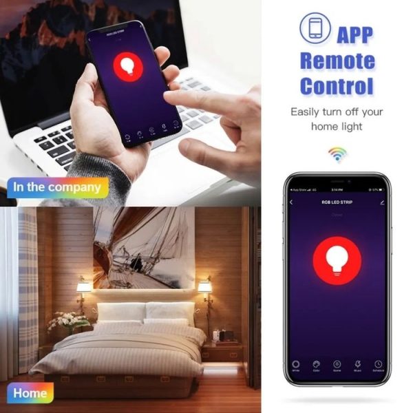 DP01 2pcs TUYA WiFi Smart Light Bulb 15W E26 E27 RGB + White + Warm White LED Bulb - Image 6