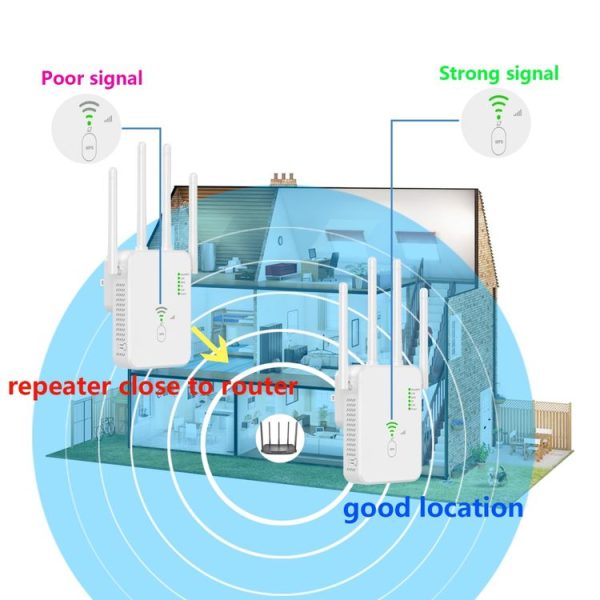 U10 1200Mbps Signal Booster WiFi Extender WiFi Antenna Dual Band 5G Wireless Signal Repeater (EU Plug) - Image 6