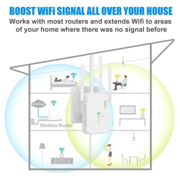 U10 1200Mbps Signal Booster WiFi Extender WiFi Antenna Dual Band 5G Wireless Signal Repeater (EU Plug) - Image 8