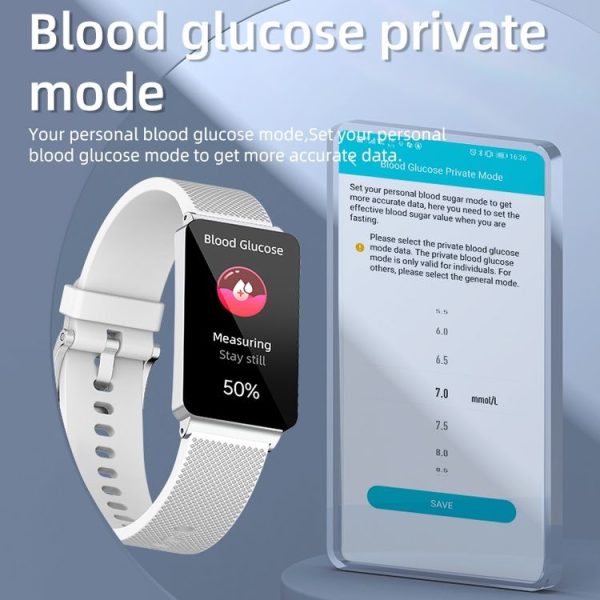 EP08 1.57 inch Color Screen Smart Watch, Support Blood Sugar Monitoring / Heart Rate Monitoring / Blood Pressure Monitoring (Red) - Image 5