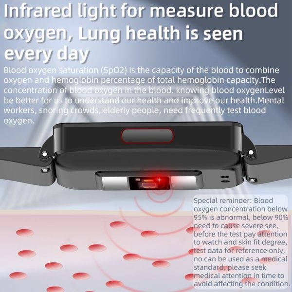 EP08 1.57 inch Color Screen Smart Watch, Support Blood Sugar Monitoring / Heart Rate Monitoring / Blood Pressure Monitoring (Red) - Image 8