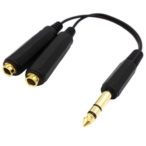 JUNSUNMAY 6.35mm 1 / 4 inch Male to Dual Female Stereo Audio Jack Adapter Cable, Length: 20cm - Image 4