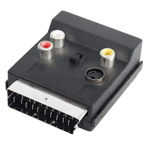 JUNSUNMAY 21 Pin Scart Male to Female S-Video 3 RCA Adapter Switchable in Out Audio Converter - Image 2