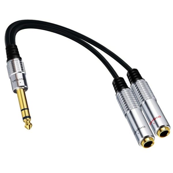 JUNSUNMAY 6.35mm Male to Dual 6.35mm Female Stereo Audio Adapter, Length: 0.2m - Image 2
