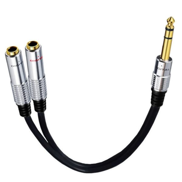 JUNSUNMAY 6.35mm Male to Dual 6.35mm Female Stereo Audio Adapter, Length: 0.2m - Image 3