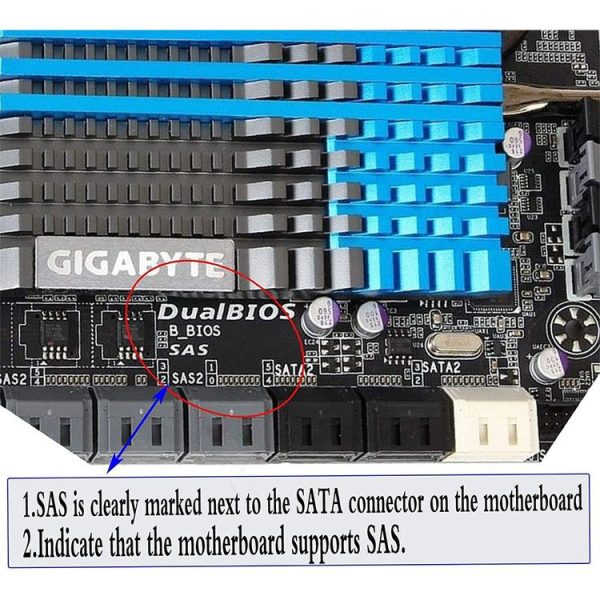 JUNSUNMAY SAS 22 Pin to 7 Pin + 15 Pin SATA Hard Disk Drive Raid Adapter - Image 8