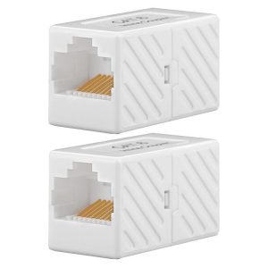 2 PCS JUNSUNMAY RJ45 Female to Female In Line Coupler Cat6 Cat5e Cat5 Ethernet Cable Extender Adapter