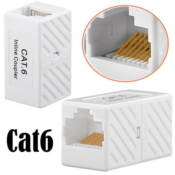 2 PCS JUNSUNMAY RJ45 Female to Female In Line Coupler Cat6 Cat5e Cat5 Ethernet Cable Extender Adapter - Image 2
