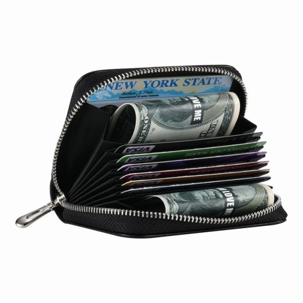 AirTag Zipper Wallet Protective Cover Case (Black) - Image 4