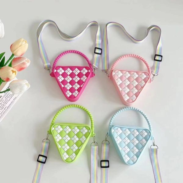 Diamond Shaped Mini Portable Shoulder Bag Silicone Handbag (Blue) - Image 10