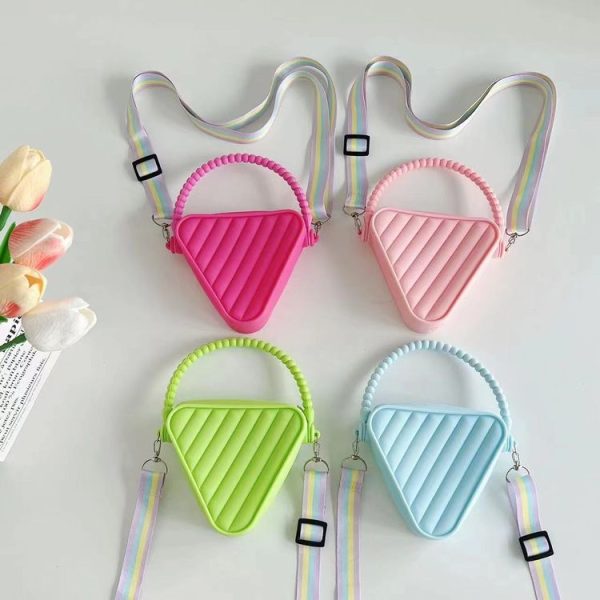 Diamond Shaped Mini Portable Shoulder Bag Silicone Handbag (Blue) - Image 11