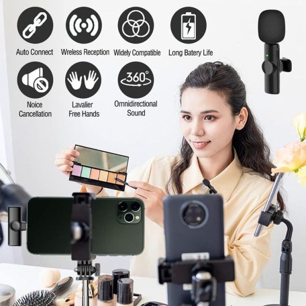 Bluetooth Mini Microphone Wireless Lavalier Noise Reduction Microphone for iPhone / iPad, with 8 Pin Receiver & Single Microphone - Image 7