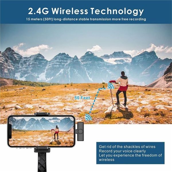 Bluetooth Mini Microphone Wireless Lavalier Noise Reduction Microphone for iPhone / iPad, with 8 Pin Receiver & Single Microphone - Image 8