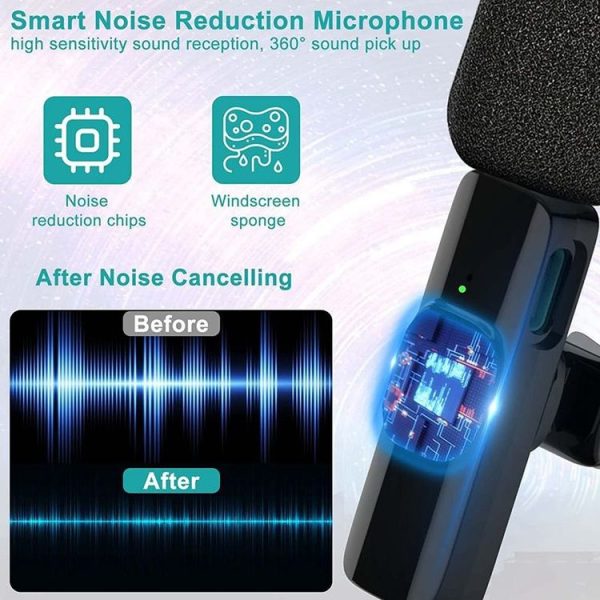 One by One Lavalier Wireless Noise Reduction Microphone for Phone / Camera / Laptop / MacBook with 3.5mm Receiver - Image 5