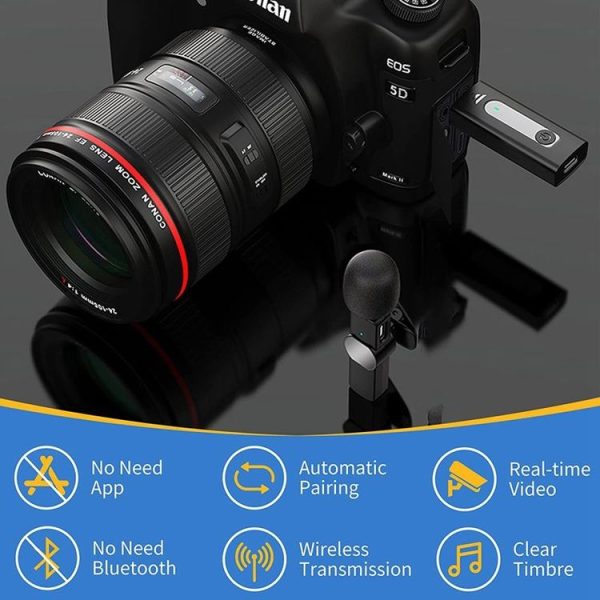 One by One Lavalier Wireless Noise Reduction Microphone for Phone / Camera / Laptop / MacBook with 3.5mm Receiver - Image 6