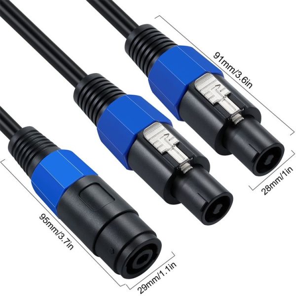 JUNSUNMAY Speakon Female to Speakon Male 2 in 1 Audio Speaker Adapter Cable, Length: 50cm - Image 3
