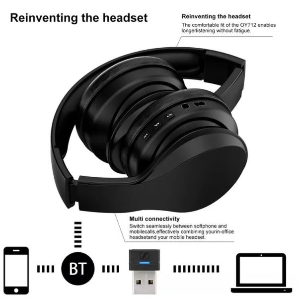 OY712 For Computer Mobile Phone Headset Bass Gaming Noise Cancelling Bluetooth Wireless Headphone - Image 3