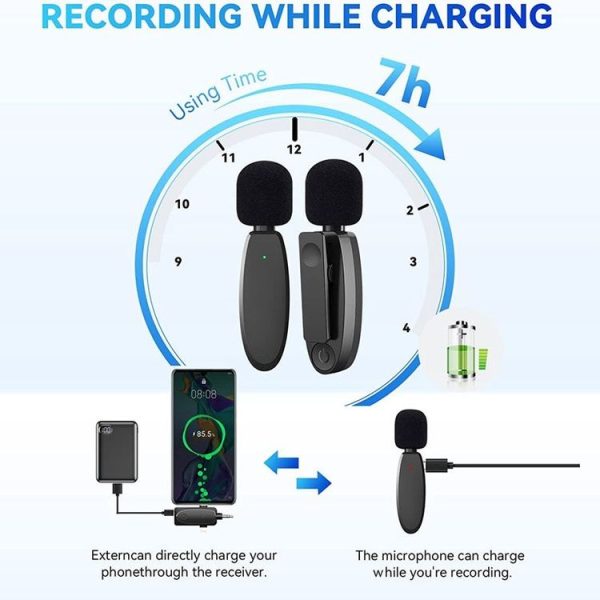 One by Two 3 in 1 Mini Wireless Lavalier Microphones for iPhone / Android / Camera with Noise Reduction Function - Image 4
