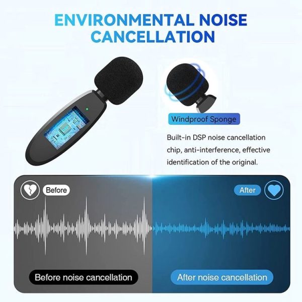 One by Two 3 in 1 Mini Wireless Lavalier Microphones for iPhone / Android / Camera with Noise Reduction Function - Image 5