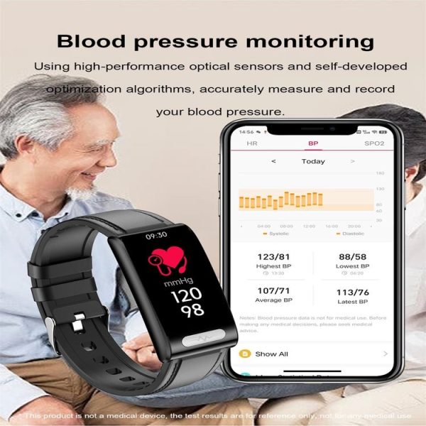TK70 1.47 inch Color Screen Smart Leather Strap Watch, Support Heart Rate / Blood Pressure / Blood Oxygen / Blood Sugar Monitoring (Brown) - Image 6