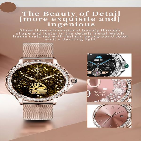 NX19 1.3 inch IP68 Waterproof Color Screen Smart Watch, Support Heart Rate / Blood Pressure / Blood Oxygen Monitoring (Gold) - Image 4