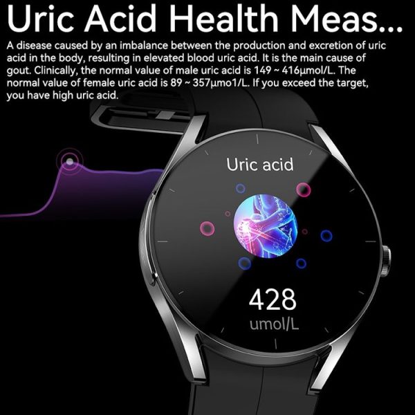 KS05 1.32 inch IP67 Waterproof Color Screen Smart Watch, Support Blood Oxygen / Blood Glucose / Blood Lipid Monitoring (Silver White) - Image 4